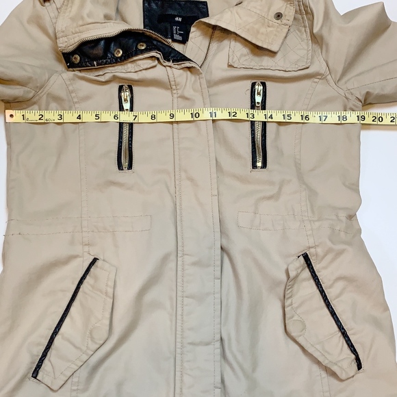 H&M Tan Full Zip Trench Jacket - Picture 5 of 7